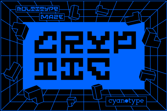 MultiType Maze Cryptic: A Unique Pixel Font for Creative Projects