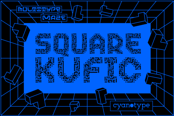 MultiType Maze Square Kufic: A Pixelated Font with a Distorted Edge