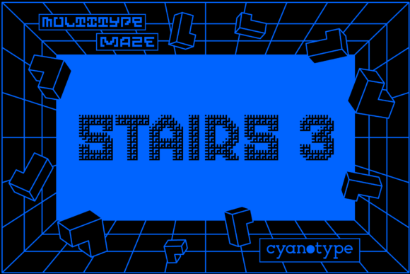 MultiType Maze Stairs 3: A Unique Pixel Font for Creative Designers