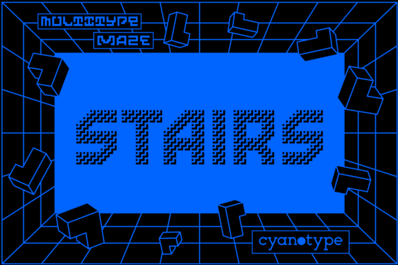 MultiType Maze Stairs: A Pixel Font That Adds Distorted Charm to Your Designs